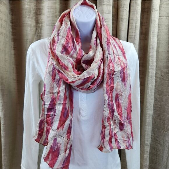 🐞Coldwater Creek Silk Scarf One Size - Picture 2 of 9